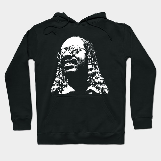 Stevie Wonder Pop Art Portrait Hoodie by phatvo